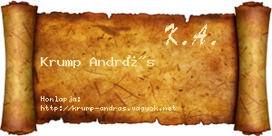 Krump András névjegykártya